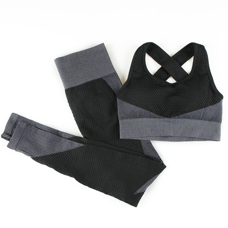 Seamless Women Gym Set Yoga Set 2/3 Piece Set Zipper Long Sleeve