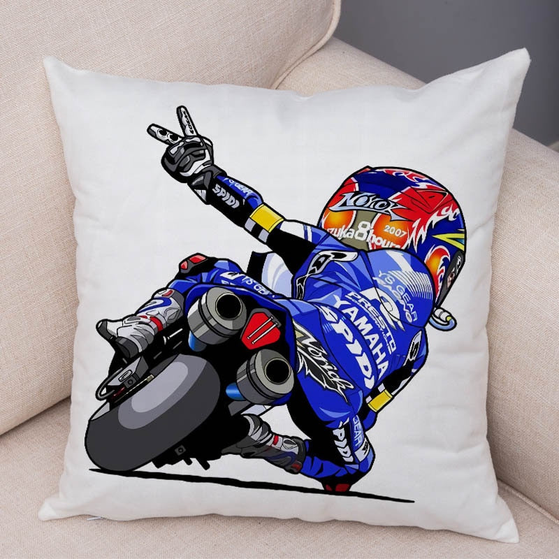 Super Soft Plush Cartoon Sport Motorcycle Pillow