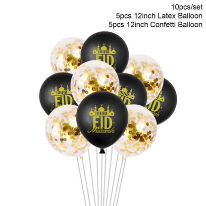 Eid Mubarak Banner Bunting Luftballons Platten Servietten Tischdecke Kareem Ramadan Dekoration Muslim Islamischen Festival Partei Liefert