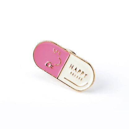 Cartoon Syringe Pink Pill Enamel Pins Smile Teeth Brooches Medical Organ Metal Badges Denim Bag Lapel Pin Jewelry Gifts For Kids