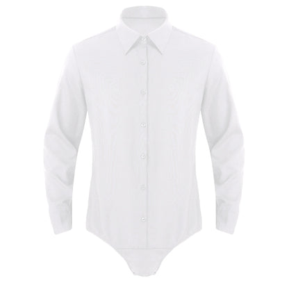 Turn-down Collar Shirt Body Suits Button Down Casual