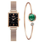 Quartz Watch Bracelet Set Green Dial