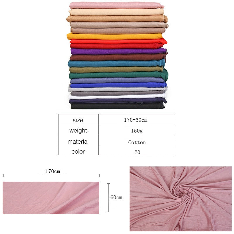 Mode Modal Baumwolle Jersey Hijab Schal Lange Muslimischen Schal  170x60cm