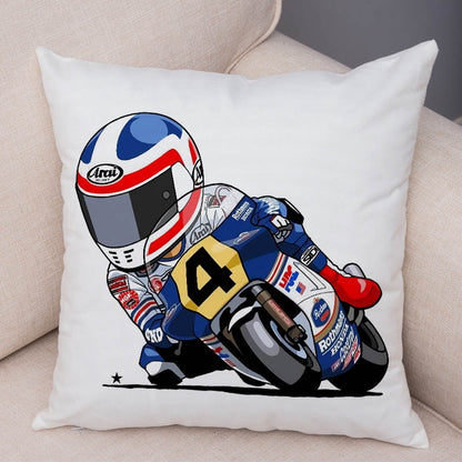 Super Soft Plush Cartoon Sport Motorcycle Pillow