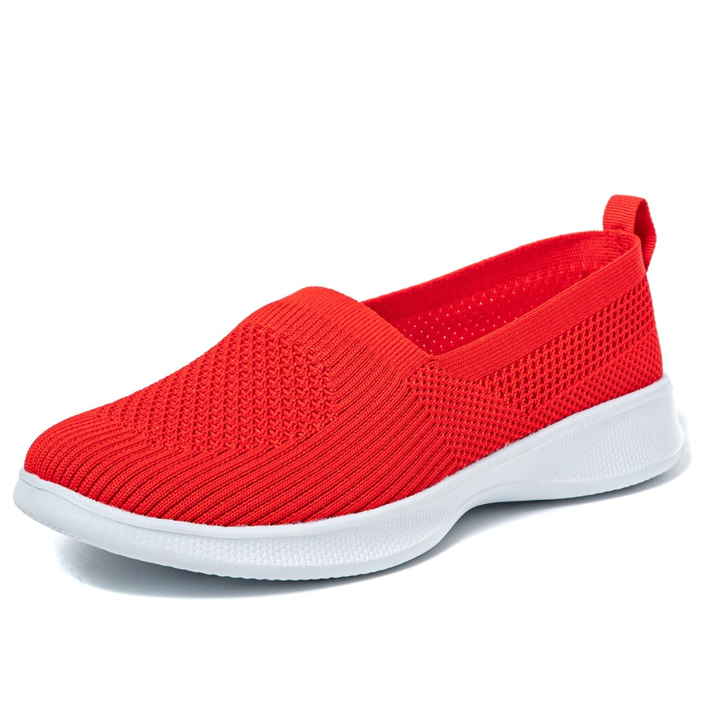 Sommer Damenschuhe gestrickte Socke Damen Turnschuhe Slip on Schuhe leichte Wohnungen Damen Sportschuhe plus Größe Slipper plus Größe