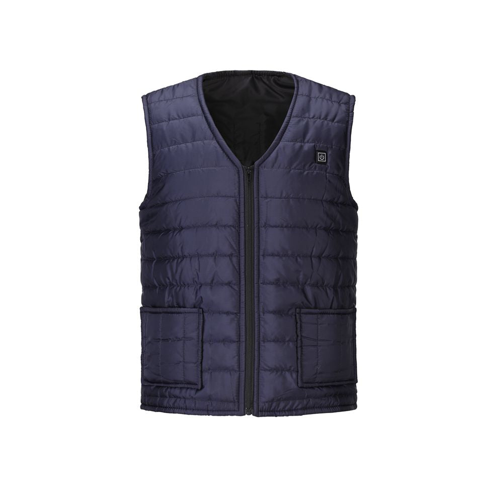 Autumn winter Smart heating Cotton Vest 9 area Heated v-neck