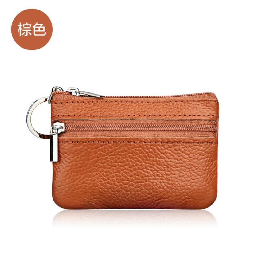 New Women Genuine Leather Wallet Female Purses Women Zipper Coin Purses Kids Storage Bag Bags Pouch