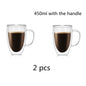 2-4-6Pcs/set 80/250/350/450ML Double Wall Glass Cup Transparent Handmade Heat Resistant Tea Drinking Cups Espresso Coffee Cup Set