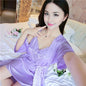 Robe Gown Sets Women 2pcs Solid Ice-silk Trendy Casual Lace Up Home Popular 3XL Loose Sleepwear Sexy Thin Womens Women Bathrobe Chic