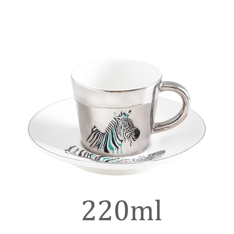 Kreative Pferd Anamorph Tasse Spiegel Reflexion Tasse Hummingbird Becher Luycho Kaffee Tee-Set Mit Bahn 90ml-220ml