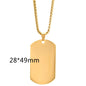 Stainless Steel Military Plate Collar Dogtag ID Pendant Necklace For Men Blank Army Necklace Soldier Mirror Polished