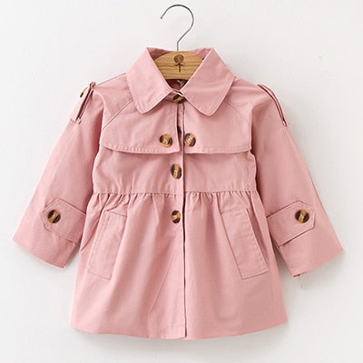 Spring Autumn Girls Windbreaker Coat Jackets Baby Kids Flower Embroidery Hooded Outwear