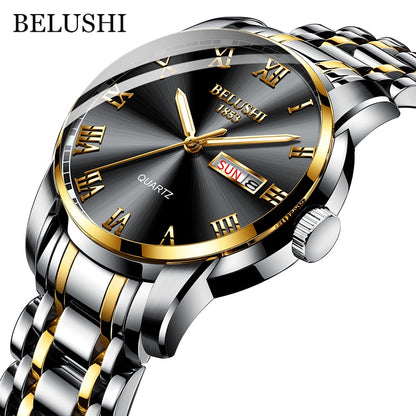 Stainless Steel Business Date Watch Waterproof