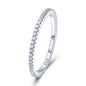925 Sterling Silber CZ Simulierte Diamant Stapelbar Ring Platin Überzogene Ewigkeit Bands für Frauen