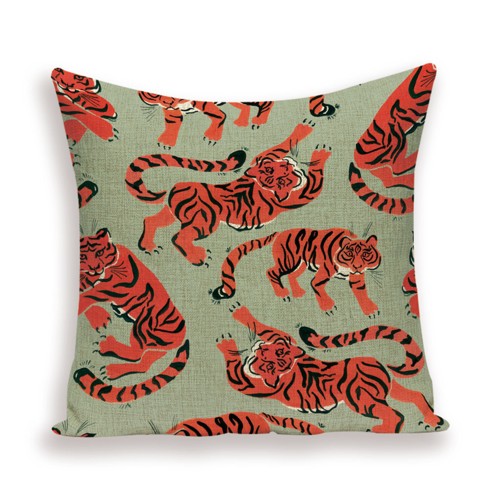 Animal Style Tiger Pillow Case Autumn Jungle Home Decorations Pillowcase Sofa Bed Cushion Cover Pillow Covers Room Pillowcase