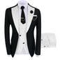 Neue Kostüm Homme Beliebte Kleidung Luxus Party Bühne männer Anzug Groomsmen Regelmäßige Fit Smoking 3 Peice Set Jacke + hose + Weste