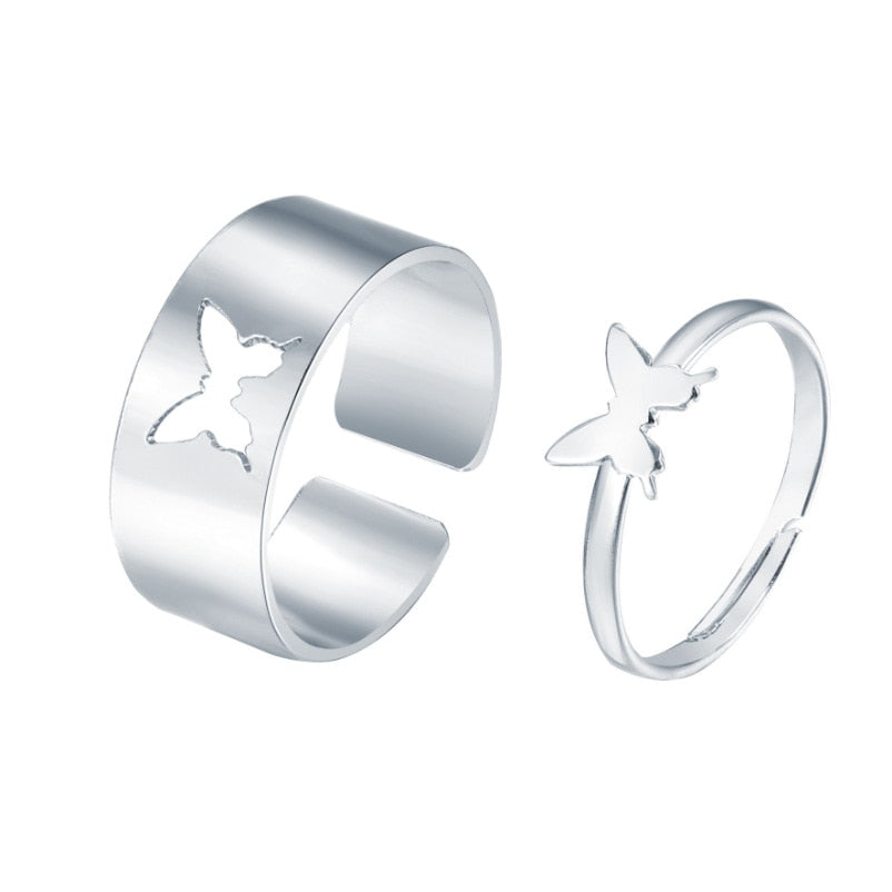 Silver Color Butterfly Rings