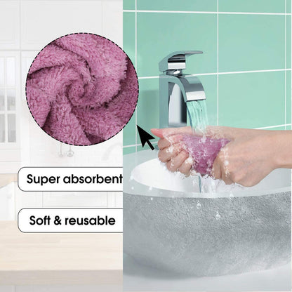 10pcs Microfiber Towel Absorbent Kitchen Cleaning Cloth Non-stick Oil Dish Towel Rags Napkins Tableware Household Cleaning Towel