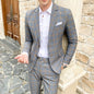 Men Dress Blazer Pants Vest 3 Piece Set / Male Wedding New 2023 Autumn Business Formal Plaid Suit Luxury