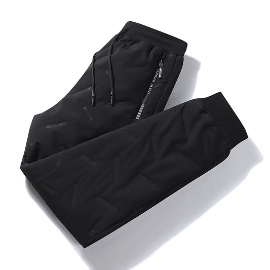Winter Zip Pockets Thicken Fleece Sweatpants Men Joggers Black Gray Bottom Cotton Warm Pants Male Waterproof Thermal Trousers 7XL