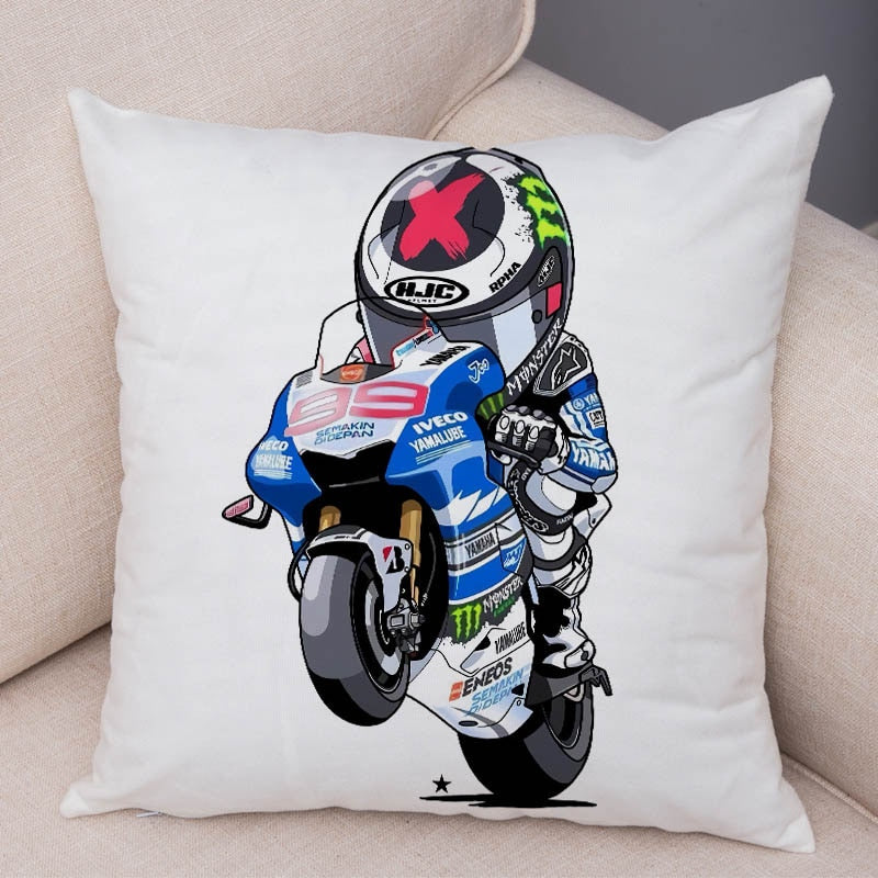 Super Soft Plush Cartoon Sport Motorcycle Pillow