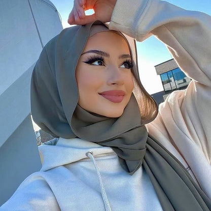 70*180cm Muslimischen Chiffon Hijab Schals