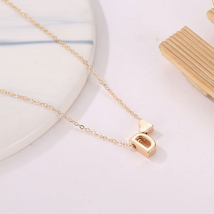 Heart Dainty Initial Necklace Gold Silver