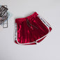 Jogger Brief Striped Sport Workout Shorts Women Lace Up