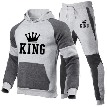 King Tracksuit Men Sets Winter Hoodies Pants 2 Piece Running Hoodies Men Autumn Sweatshirt Sport Joggers Sweatpants Suit Male