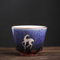 Japanese Style Handmade Kiln Baked Ceramic Cup 4 PCs Set Master Cup Personal Cup Cup Large Size Teacup Gift Box teacups