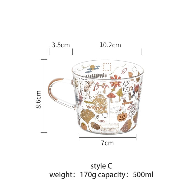 Creative Cartoon Flower Coffee Mug Home Office Glass Water Cup Handgrip Milk Breakfast Drink Cup DROPSHIPPING