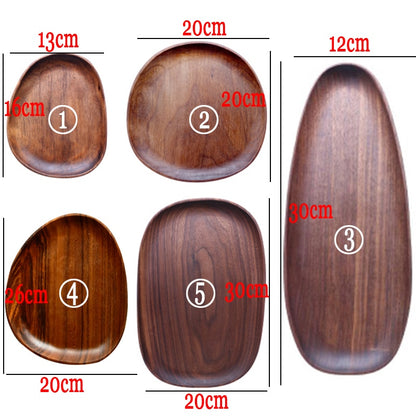 Whole Wood Lovesickness Wood Irregular Oval Solid Wood Pan Plate Fruit Dishes Saucer Tea Tray Dessert Plate Tableware Set