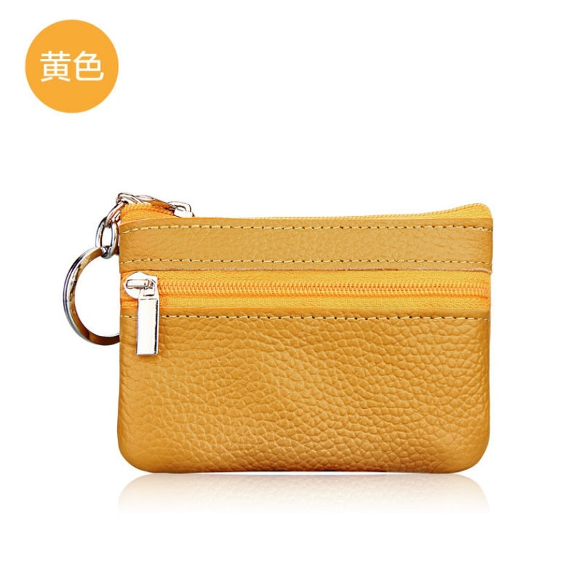 New Women Genuine Leather Wallet Female Purses Women Zipper Coin Purses Kids Storage Bag Bags Pouch