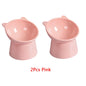 2pcs/set Cat bowl 45 ° neck protection high foot dogs apf cat food water bowl cute binaural pet feeding cup feeder bowls