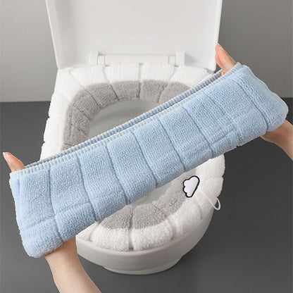 Universal Toilet Seat Cover Pumpkin Pattern Closestool Mat Soft Warm Toilet Seat Cushion Bathroom