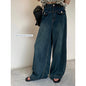 Women's High Waist Slim Retro Faux Pocket Jeans