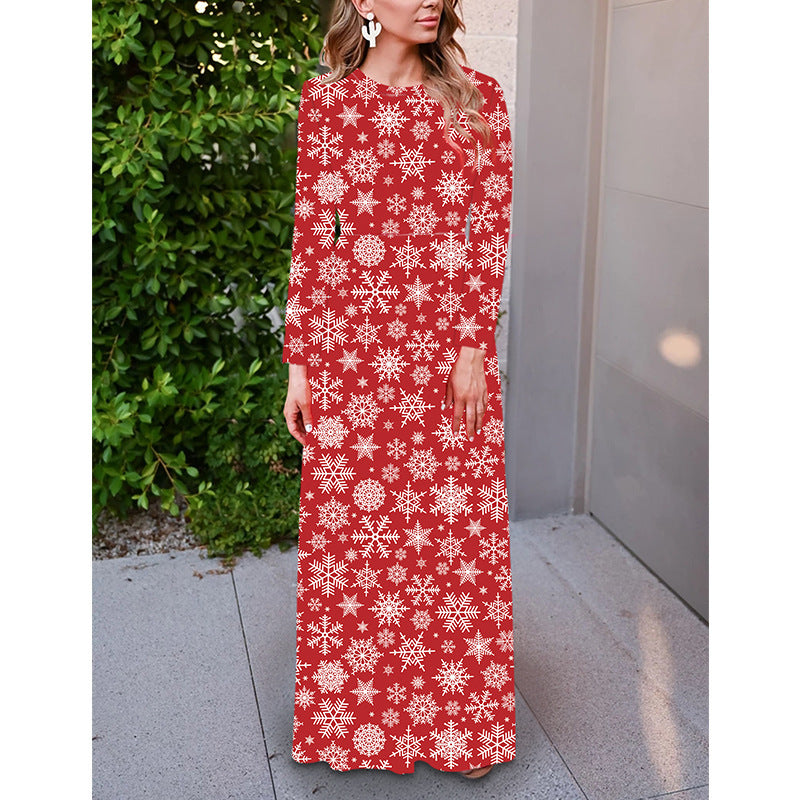 Christmas printed women's dress