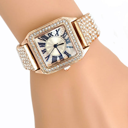 Bracelet set square full sky star full diamond ladies watch