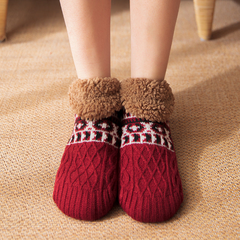 Autumn and winter floor socks home warm women's socks snow non-slip