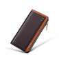 Men's long leather wallet with large capacity