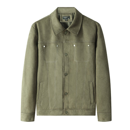 Suede jacket men's fashion brand spring and autumn