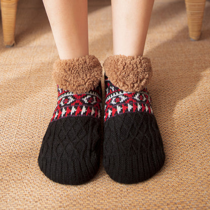 Autumn and winter floor socks home warm women's socks snow non-slip