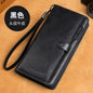 Long men's wallet made of genuine leather