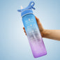 1000ml Plastic Spray Water Bottle Scrub Bounce Cover Straw Space Cup Sports Water Bottle