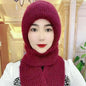 Women's hat New fleece lined thickened scarf in integrated style