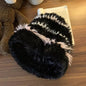 Plush knitted hat ladies winter earmuffs face show everything matching