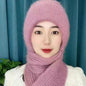 Women's hat New fleece lined thickened scarf in integrated style