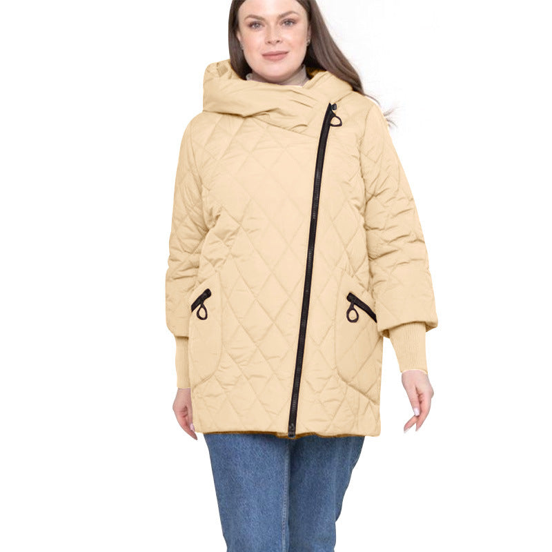 Quilted Cotton Coat for Women Mid-Length Winter Coat