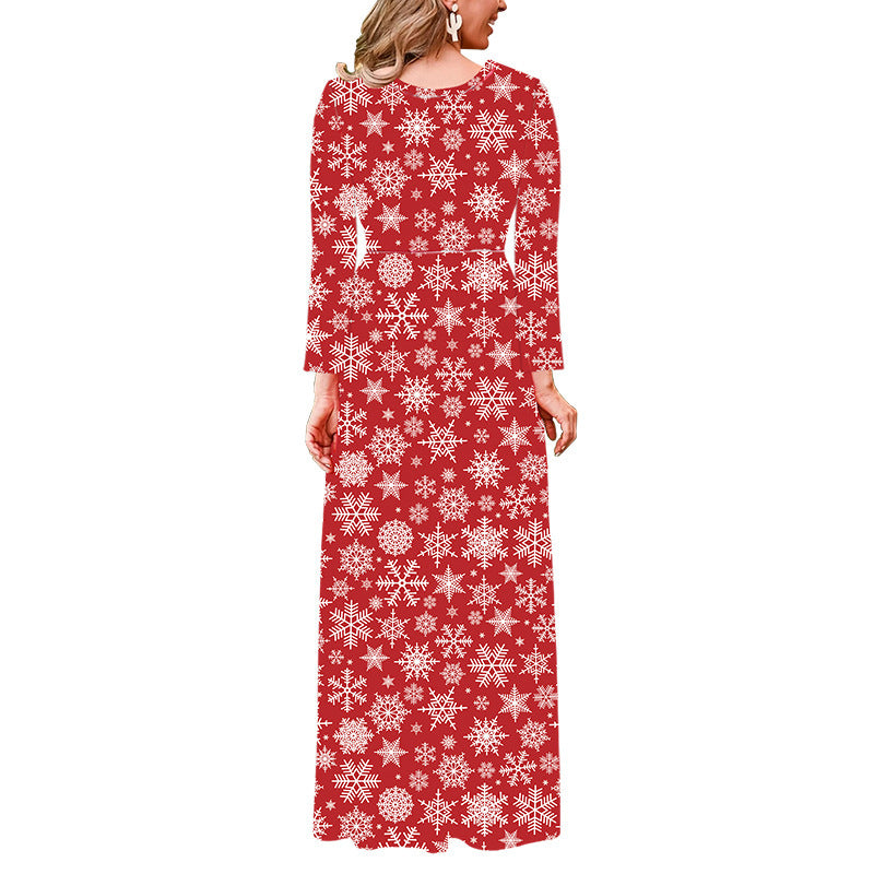 Christmas printed women's dress