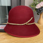 Simple Belt Decoration Bucket Female Autumn And Winter Fashion All-matching Wool Cylinder